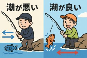 潮は釣果の8割を左右すると言われるほど重要な要素です。潮が良ければ誰でも釣れます。潮が悪ければ誰も釣れません。釣太郎