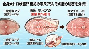 マグロのトロに匹敵？南紀の「寒尺アジ」が全身大トロ状態になる科学的理由.釣太郎