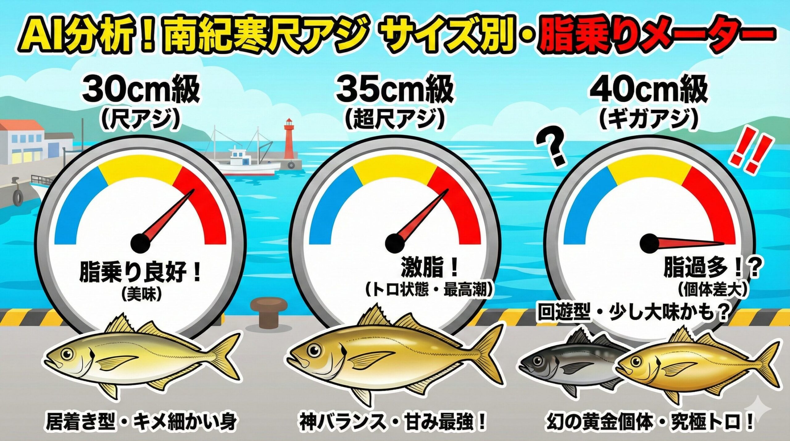 30cm vs 40cm！南紀の「寒尺アジ」はデカいほど美味いのか？AIが導き出した「美味の頂点」釣太郎