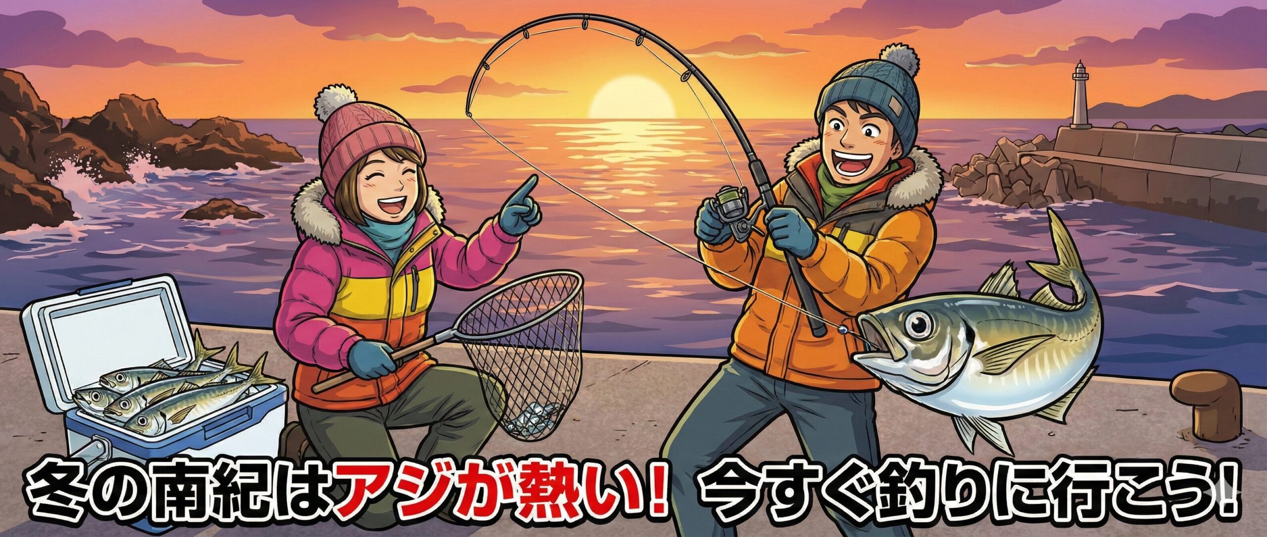 南紀の寒尺アジは、買うものではなく「獲るもの」堤防から釣りましょう。ビギナーでもOK.釣太郎