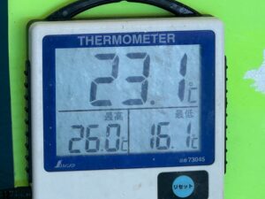本日11月15日土曜、和歌山みなべ堺の水温は23.1度。釣太郎