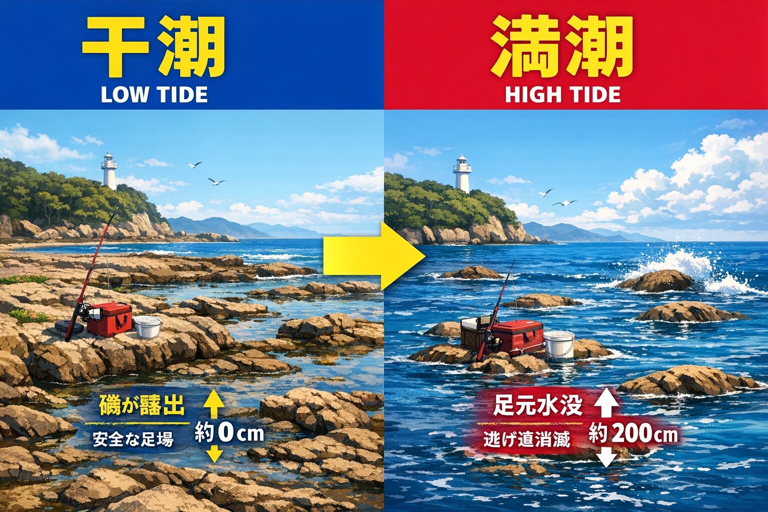 南紀の大潮は干満差2m。干潮から一気に潮が走るスピードは全国屈指。釣太郎