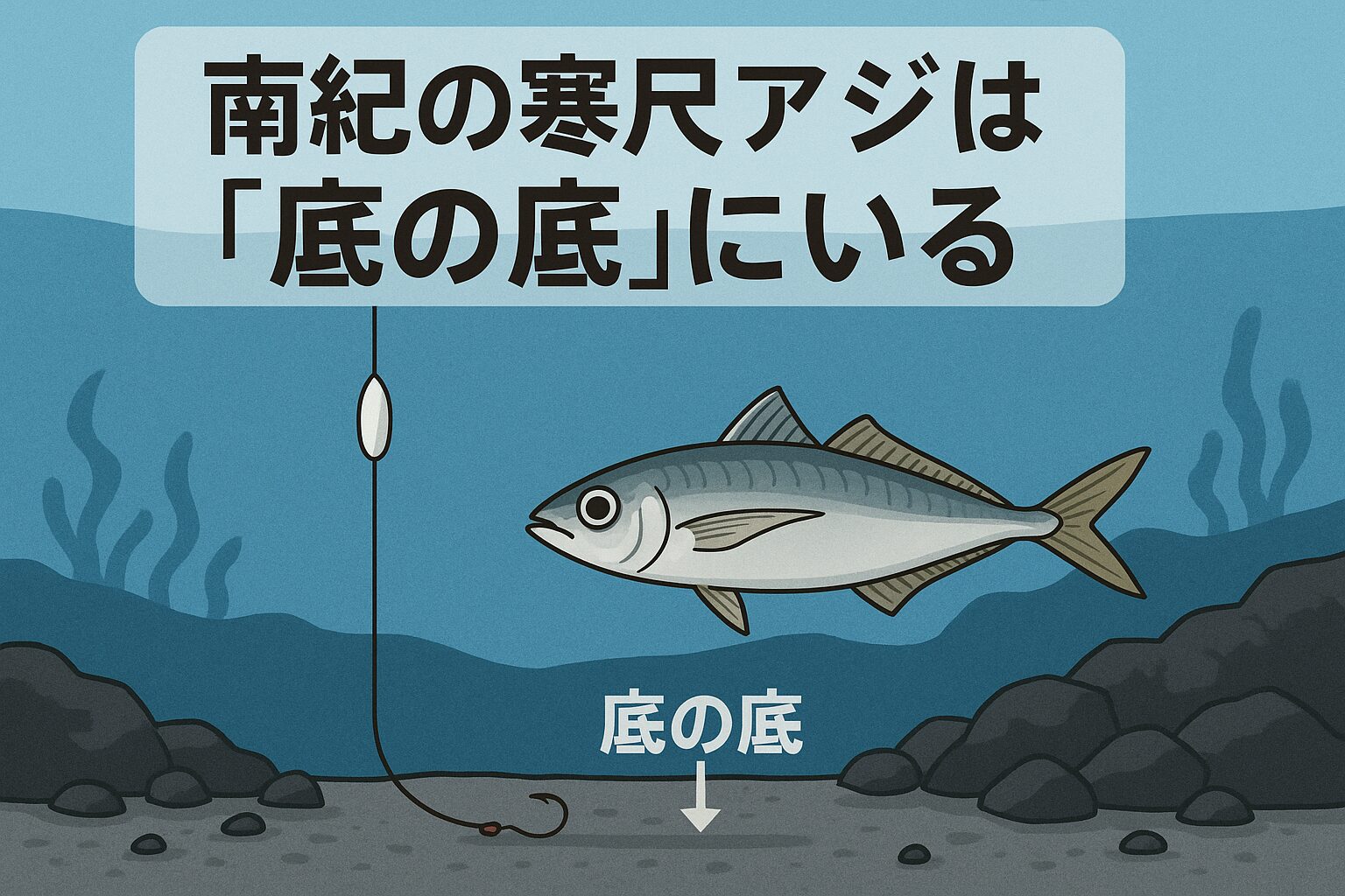 南紀の堤防寒尺アジは省エネ行動を取る・若い群れと競争しない ・冬は底にエサが集まる・外敵と釣り人を避けるため底にいる。中アジが釣れる＝タナが高い。釣太郎