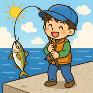 田辺市新芳養（はや）漁港でも　夜釣りで尺アジ釣れたとの事。釣太郎