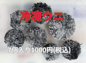 生ウニありませんが、冷凍ウニあります。1袋1000円。石鯛釣りエサ。釣太郎