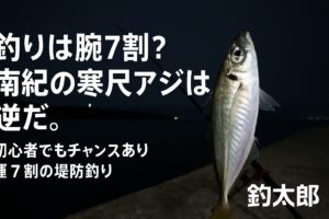 釣りは腕7割運3割。 しかし南紀の寒尺アジ釣りは逆。運7割・腕3割。だから初心者でも臆する必要はありません。釣太郎