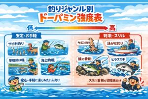 釣りの好き嫌いは、性格、根性、才能、ではありません。脳内ドーパミンの出方と感じ方 、これがほぼすべて。釣太郎