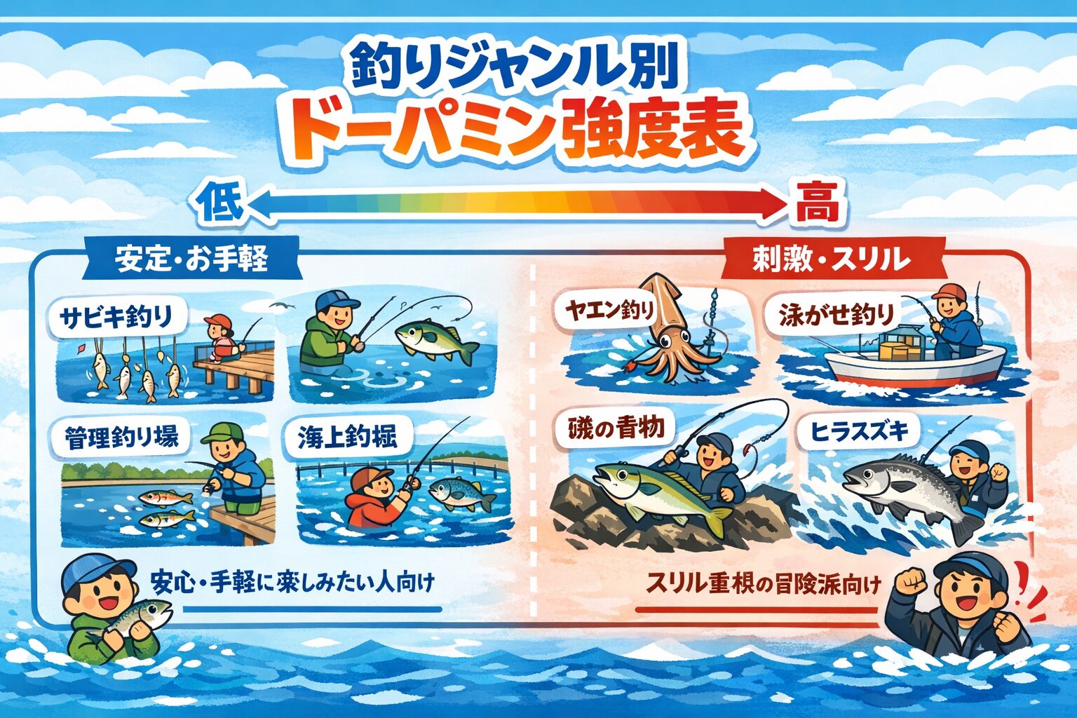 釣りの好き嫌いは、性格、根性、才能、ではありません。脳内ドーパミンの出方と感じ方 、これがほぼすべて。釣太郎