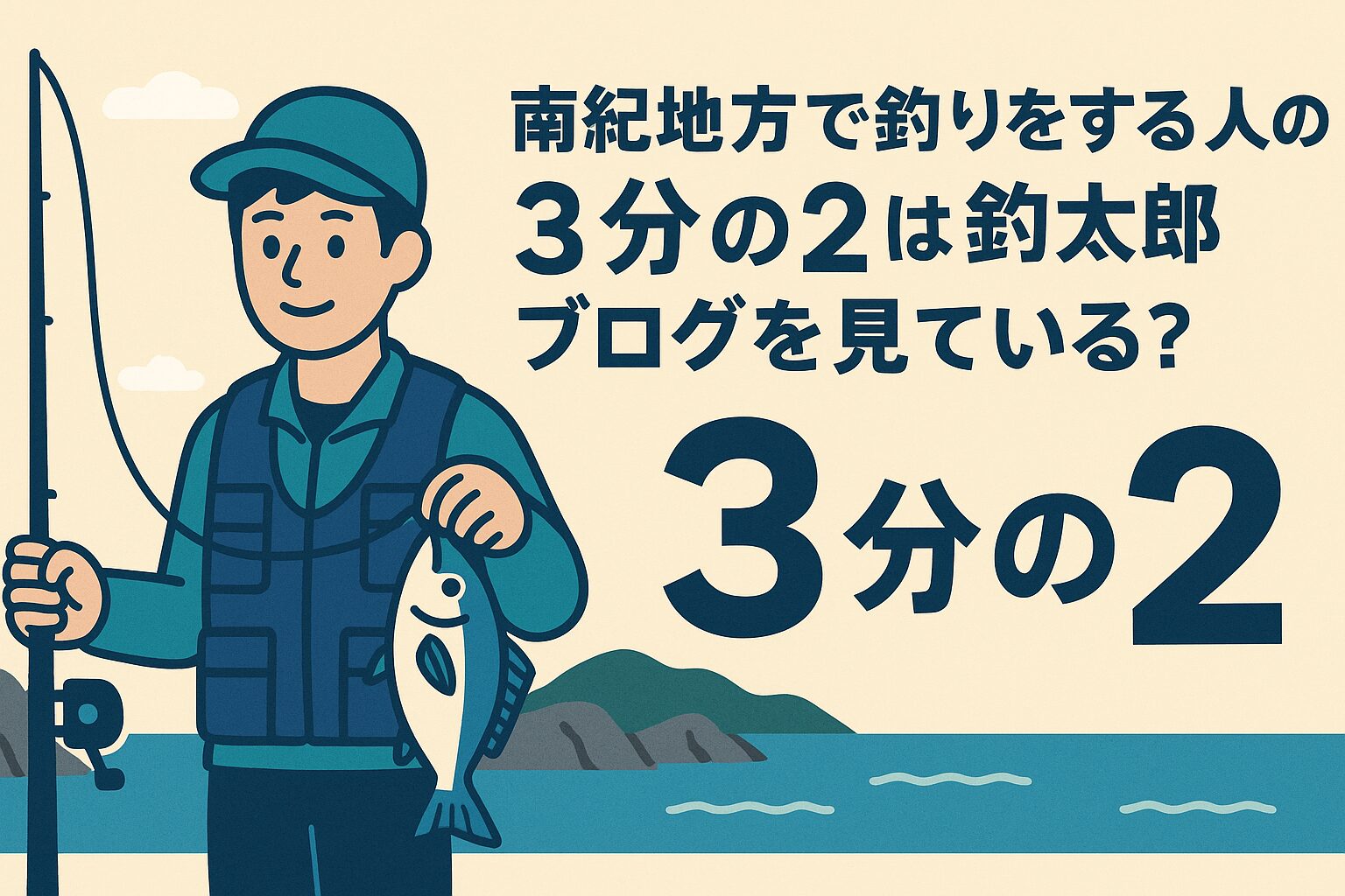 南紀の釣り人の3分の2が釣太郎ブログを見ている」というのは、　統計ではなくAI仮説。 しかし検索行動、情報拡散、　現地再現性を考慮すると・直接＋間接の影響範囲は約60～70％に達している可能性が高い