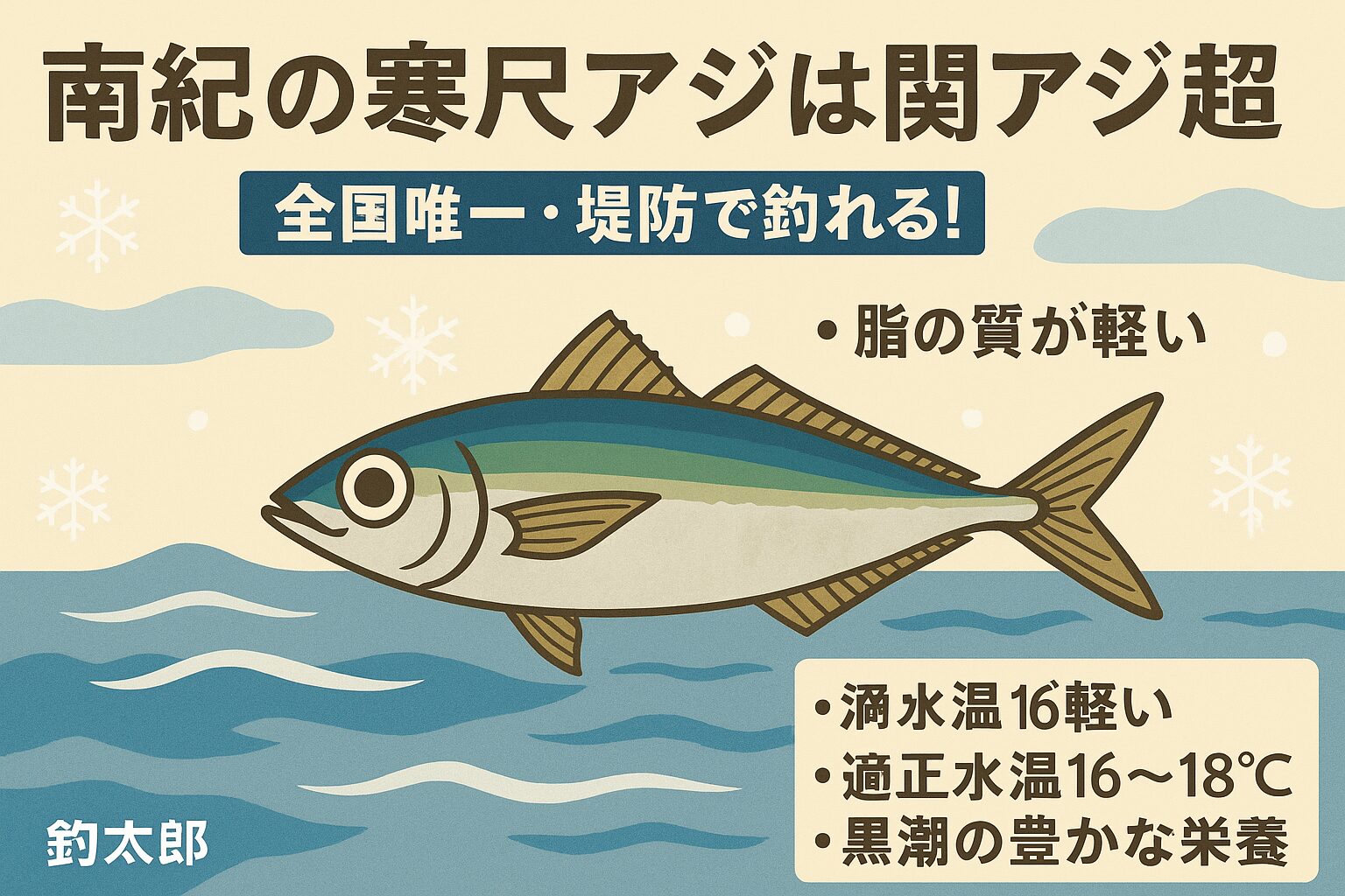 関アジを超える“日本一のアジ”と称される南紀の寒尺アジ。それが堤防から釣れるという全国初の奇跡 初心者でも狙える唯一無二の天然ブランド.釣太郎