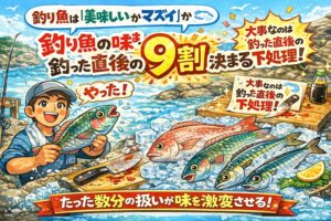 釣り上げた直後の たった数分の処理で 魚の評価は9割決まります。魚を知るとは 魚を釣ることではなく 魚をどう扱うかを知ること。釣太郎