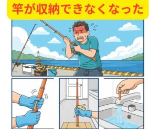 無理な力は禁物！振り出し竿が縮まなくなった時、一番の敵は「焦り」です まずは冷やし、次に塩分を溶かす。釣太郎