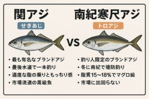 ブランドとしては関アジが日本一。しかし“旨さだけ”で選ぶなら「南紀の寒尺アジこそ釣り人専用・真のブランド」と言えます。釣太郎