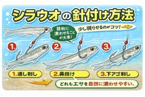 寒尺アジ釣りの本質は、底ベタ・大型特化 ・エサの自然さ。この3点。青イソメ、シラウオは有効。釣太郎