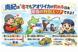 冬のアオリイカ釣りは南紀地方の特権。釣太郎