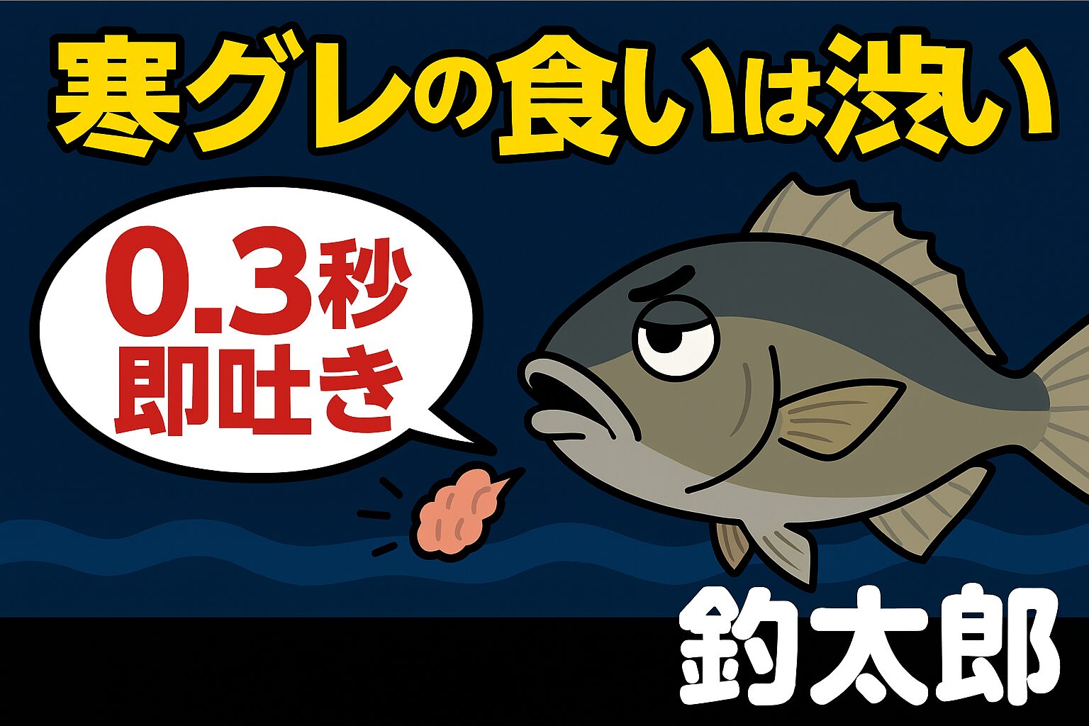 寒グレは針の違和感やエサの異物感を敏感に察知し、0.3〜1秒で吐き出すことが多い魚.釣太郎