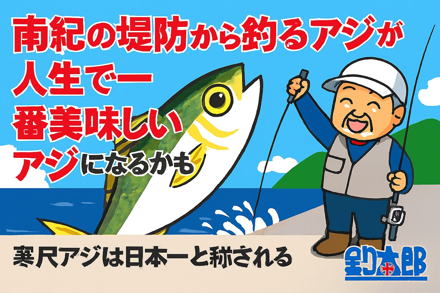 南紀の寒尺アジは、人生で一番美味しいアジになるかもしれない。脂が乗る冬季はまさに旬で、堤防から釣れるという奇跡の環境。釣太郎
