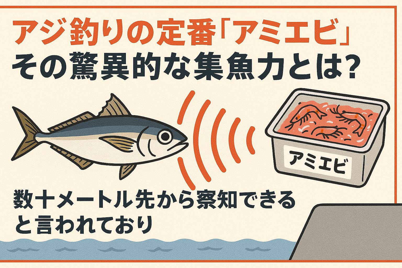 アジは嗅覚が非常に優れており、アミエビのニオイを数十メートル先から察知して寄ってくるとされています。釣太郎