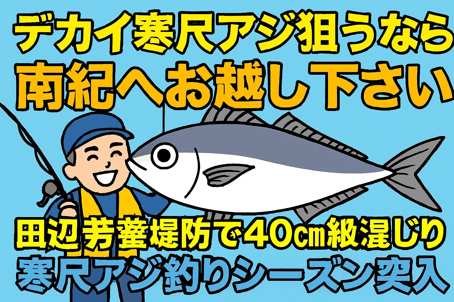 南紀は、冬にデカイ寒尺アジを堤防から狙える全国でも稀有なエリアです。釣太郎