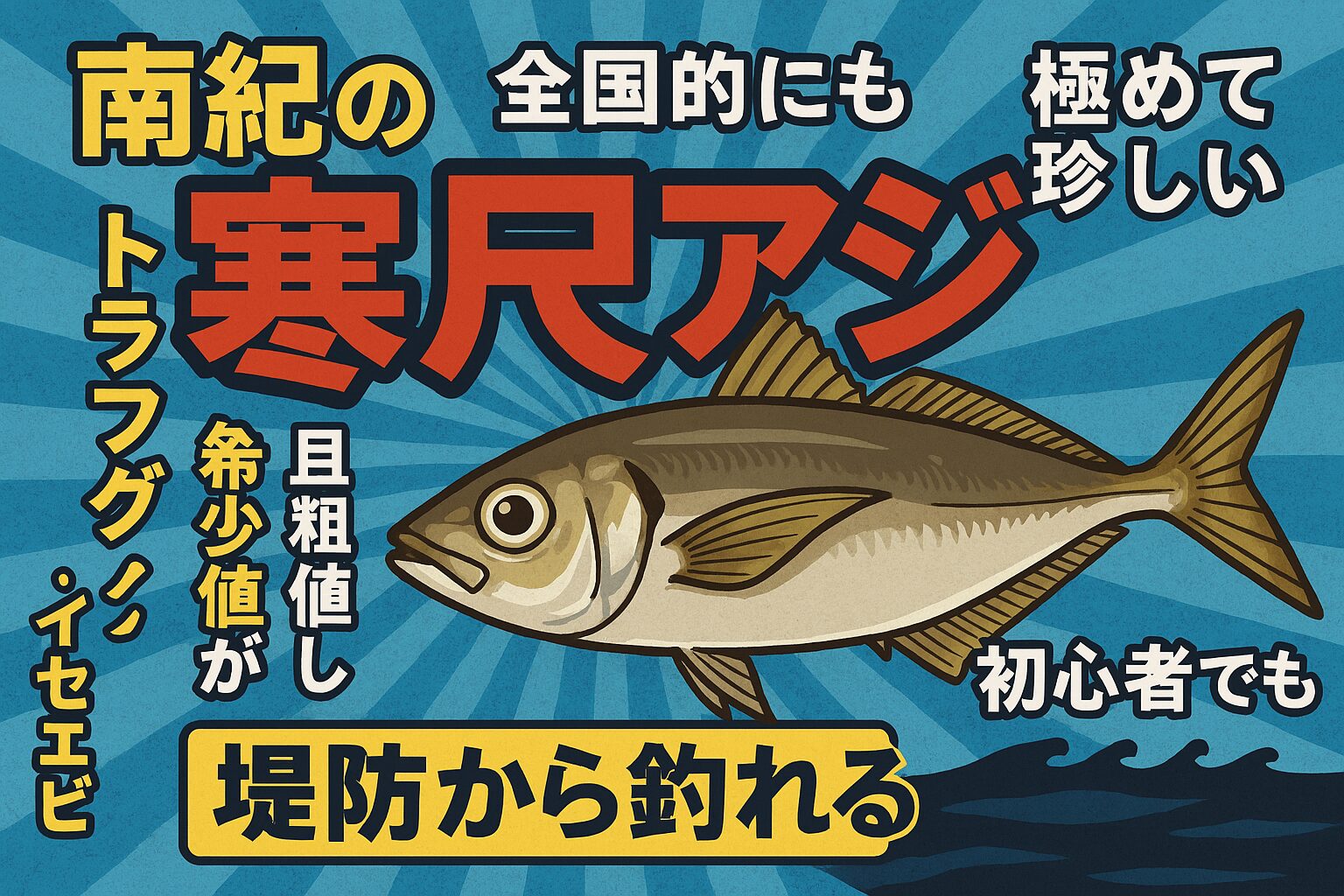 南紀の寒尺アジは、全国的にも珍しい「堤防から釣れる幻のグルメフィッシュ」。初心者でも挑戦できる手軽さと、トラフグやクエを凌ぐ希少価値を兼ね備えています。釣太郎