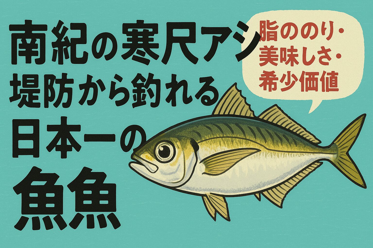 堤防から釣れる魚の中で、脂ののり、美味しさ、希少価値すべてにおいて 南紀の寒尺アジは日本一。釣太郎