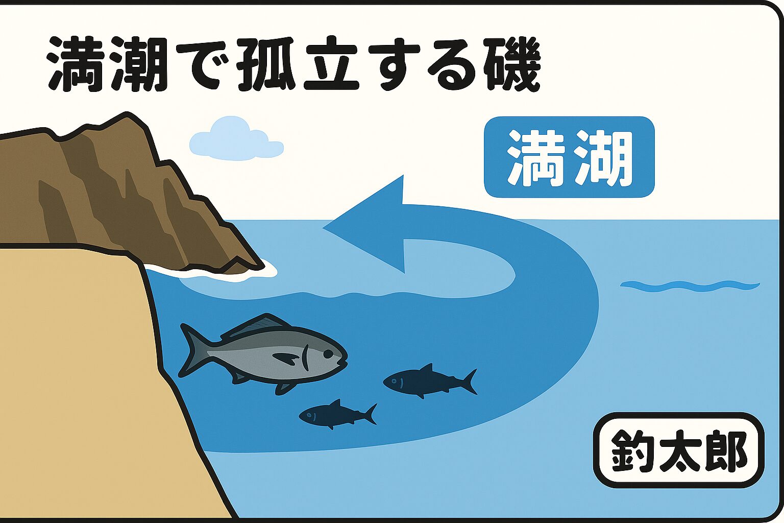 南紀の磯は“潮で釣果も命も変わる”場所 黒潮の影響で潮位変化が激しく、満潮で水没する磯が多いのが特徴。釣太郎