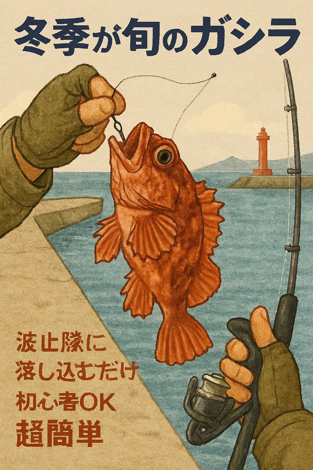 南紀の堤防で超手軽！カサゴ（ガシラ）釣り完全ガイド｜マキエサ不要・初心者OK・冬が旬で脂ノリ抜群。釣太郎
