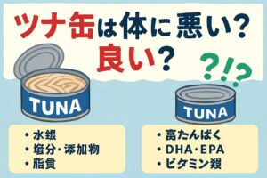 ツナ缶は、水銀・脂質・塩分に注意すれば、健康効果が高い 。高たんぱく・DHA・EPA・ビタミンが豊富 。忙しい現代人の味方になる万能食材。釣太郎