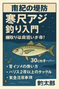 南紀堤防 寒尺アジ釣りの鍵は棚取り（底の底）、青イソメ最強、ハリス2号以上。これで初心者でも尺アジ連発！釣太郎