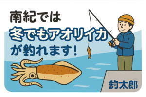 南紀地方は、黒潮の恩恵・地形・ベイト・水温の安定性という複数の要因が重なり、冬でもアオリイカが釣れる全国でも稀有な地域です。釣太郎