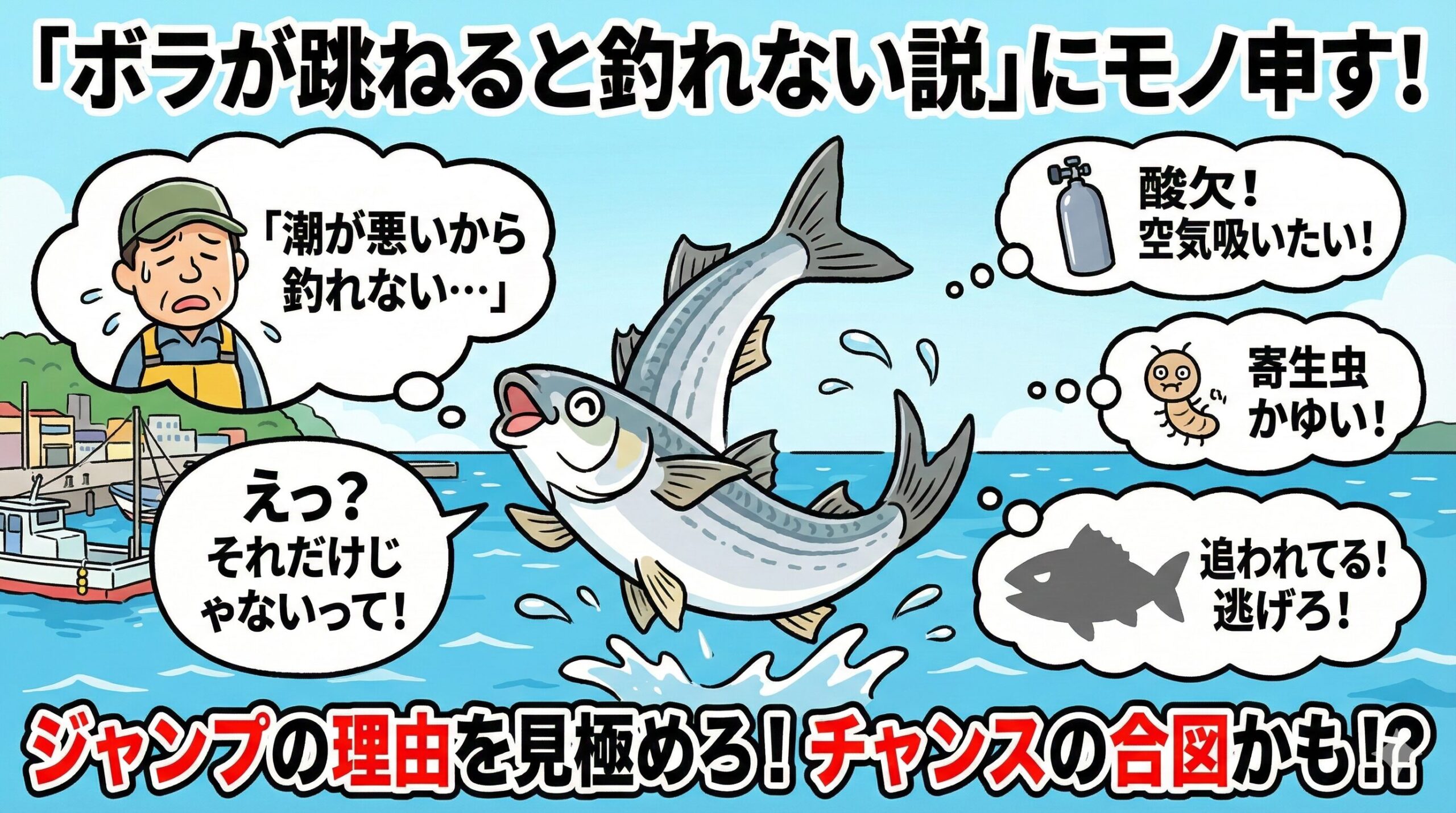 ボラが跳ねると「潮が悪くて釣れない」は本当か？なぜ飛ぶ？体をひねる・何度も跳ぶ驚きの理由。釣太郎