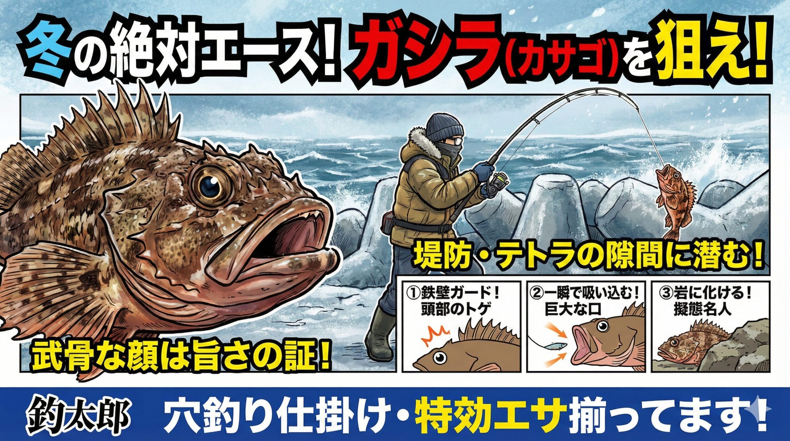 ガシラ（カサゴ）は卵を産み落とすのではなく、メスのお腹の中で卵を孵化させ、「仔魚（稚魚）」の状態で出産します。釣太郎