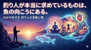 魚は「幸せへの入場チケット」野生への回帰（狩猟本能の充足）。 脳の完全なリセット（瞑想効果）。予測不能なドラマ（ワクワク感）。釣太郎の釣り人心理分析
