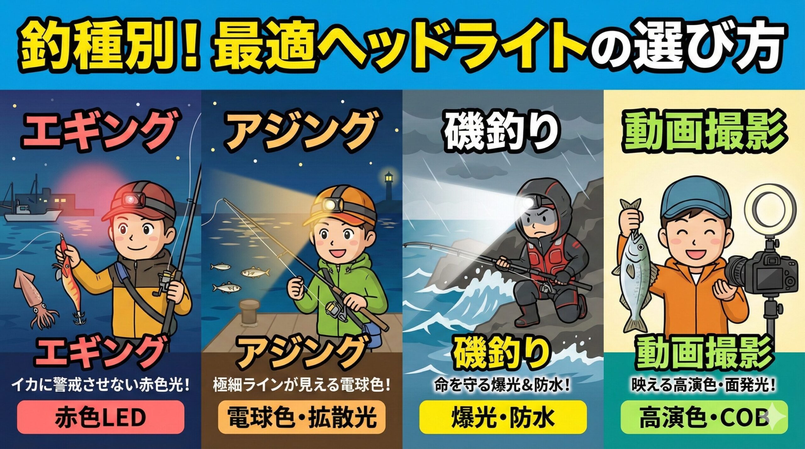 たかがライト、されどライト。 「見えにくい」というストレスがなくなるだけで、釣果は確実にアップします。釣太郎