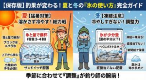 冬場、「氷が全然溶けないから楽だ」と思っていませんか？ 冬の落とし穴は、魚がカチカチに凍ってしまう「氷焼け」釣太郎