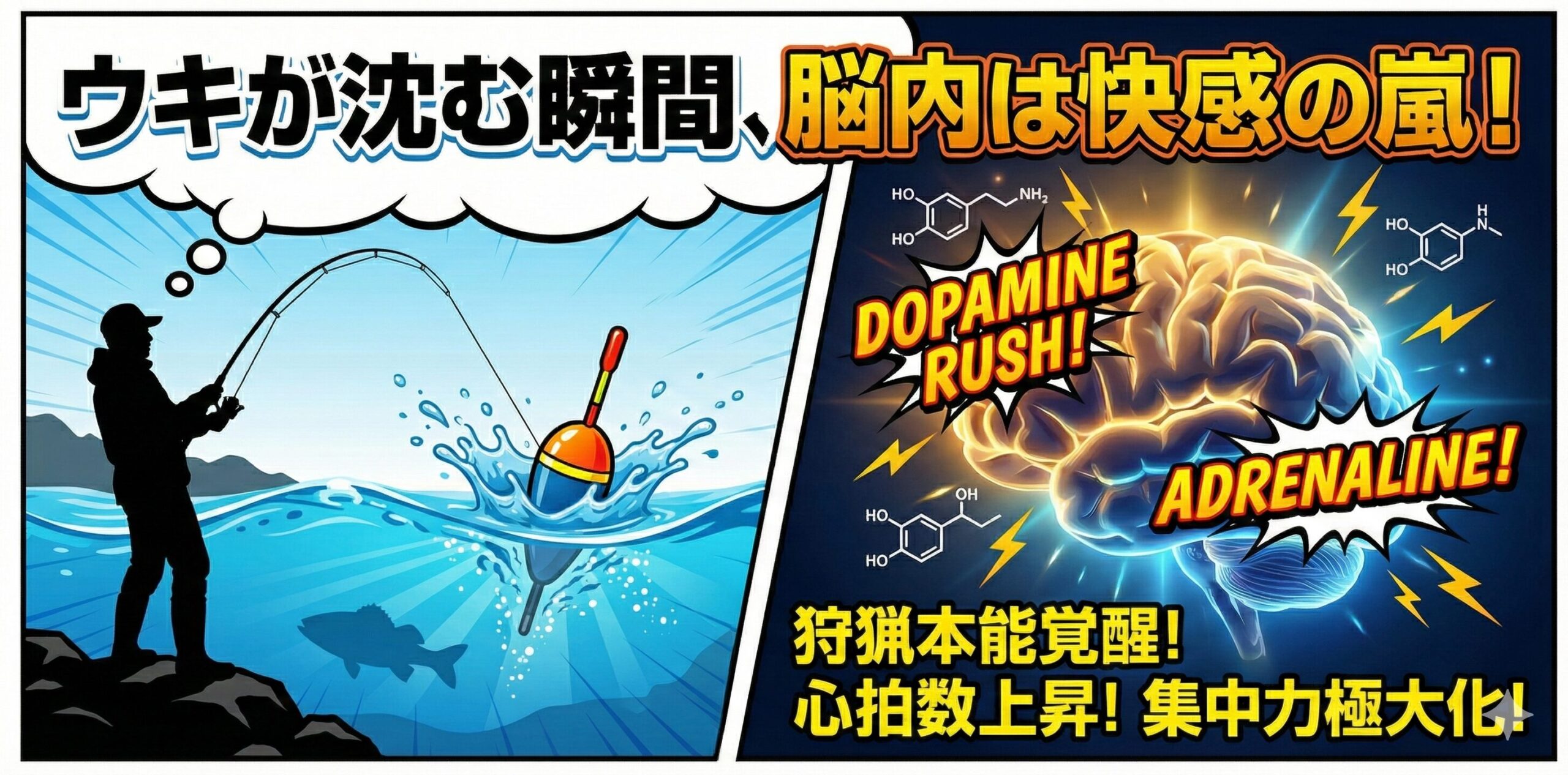 釣りに行こう、脳のために。ウキが沈む瞬間のあの感覚。 それは単なる「嬉しい」という感情を超えた、脳と体が奏でる最高のシンフォニー。釣太郎
