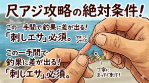 南紀の堤防大型アジ釣りはテクニックより刺しエサ。釣太郎
