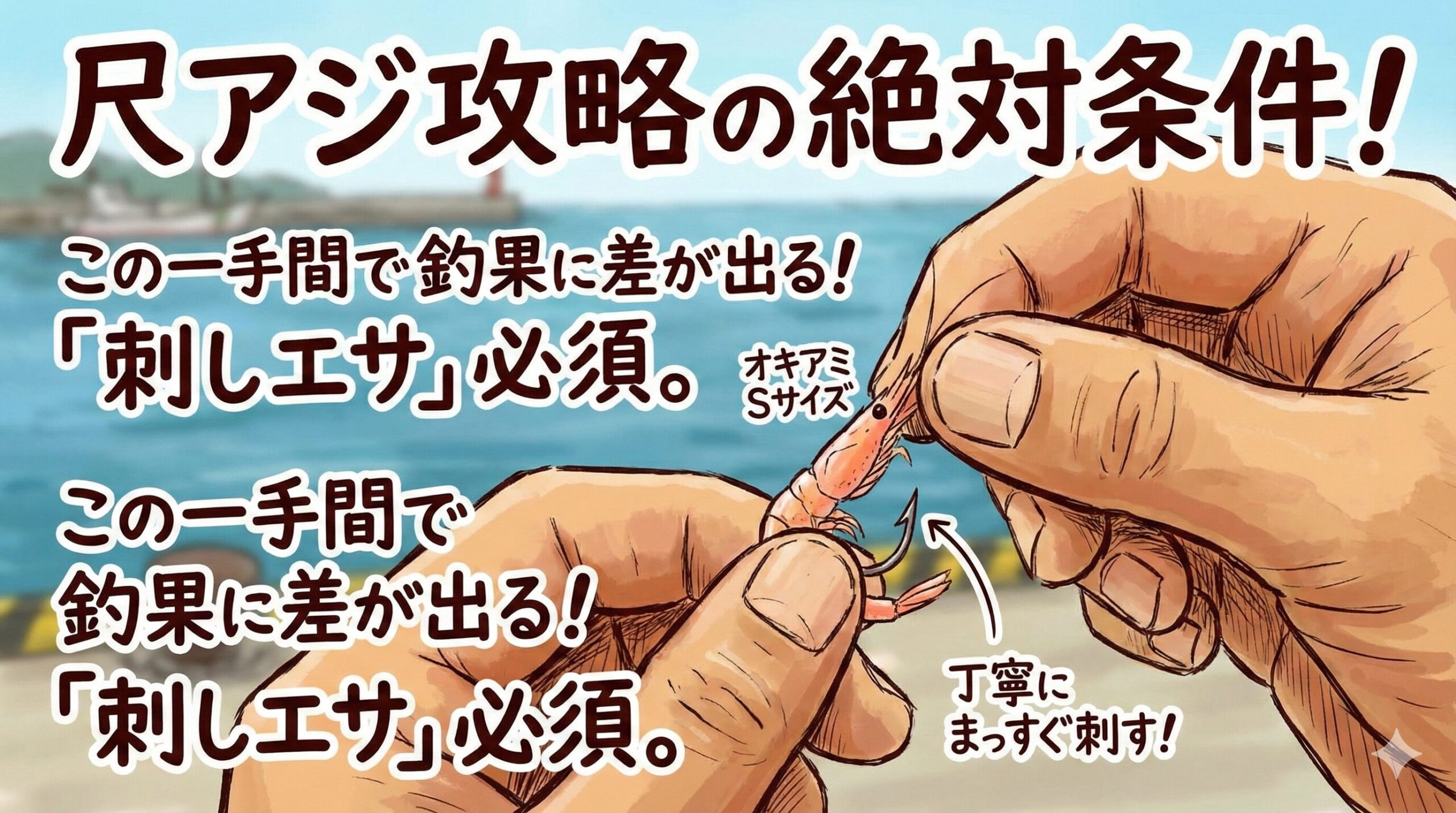 南紀の堤防大型アジ釣りはテクニックより刺しエサ。釣太郎