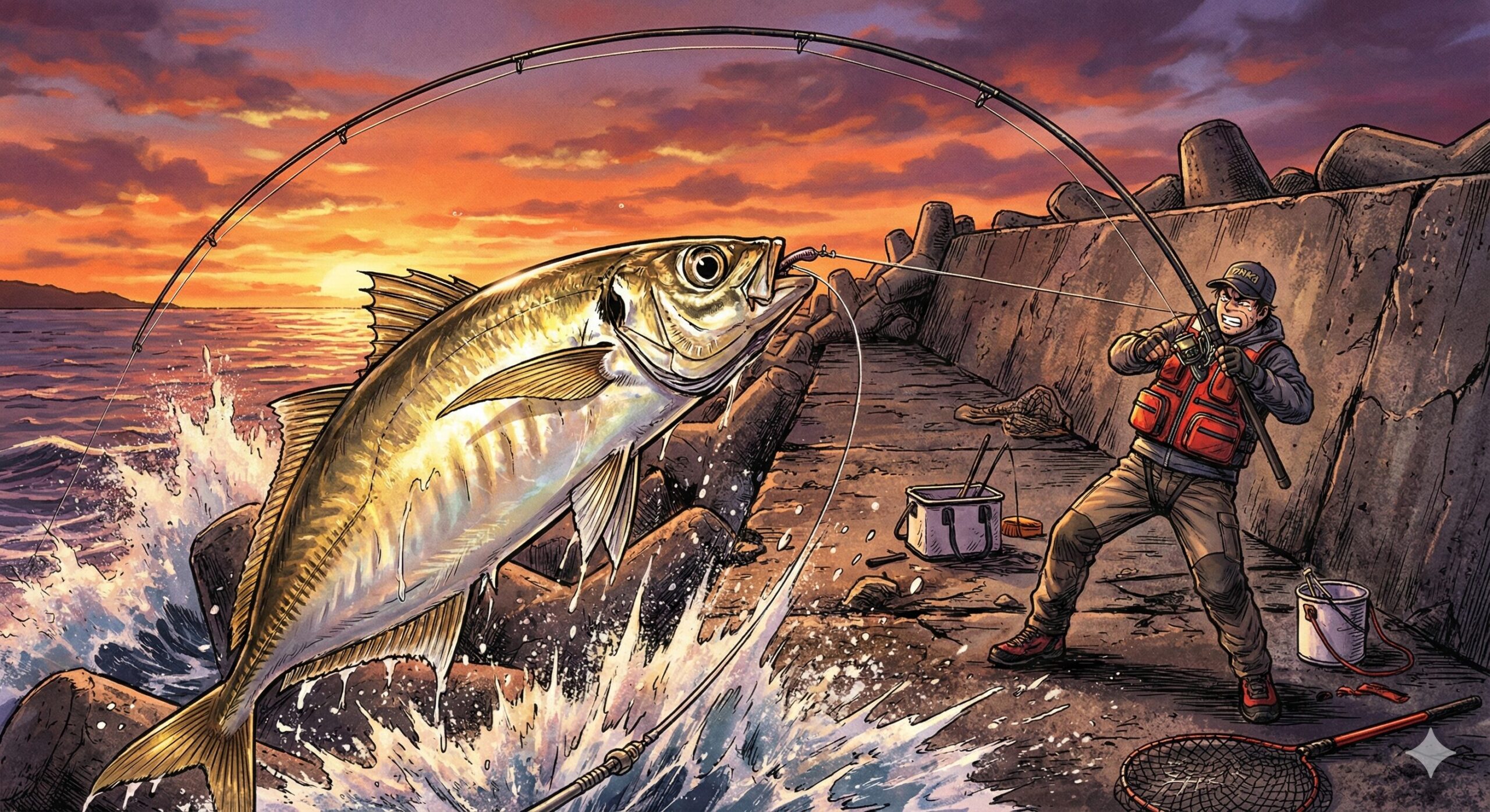 南紀の堤防で尺アジを狙うなら、仕掛け選びから勝負は始まっています。 「たかがアジ」と侮らず、ハリスは1.5号〜2号.釣太郎