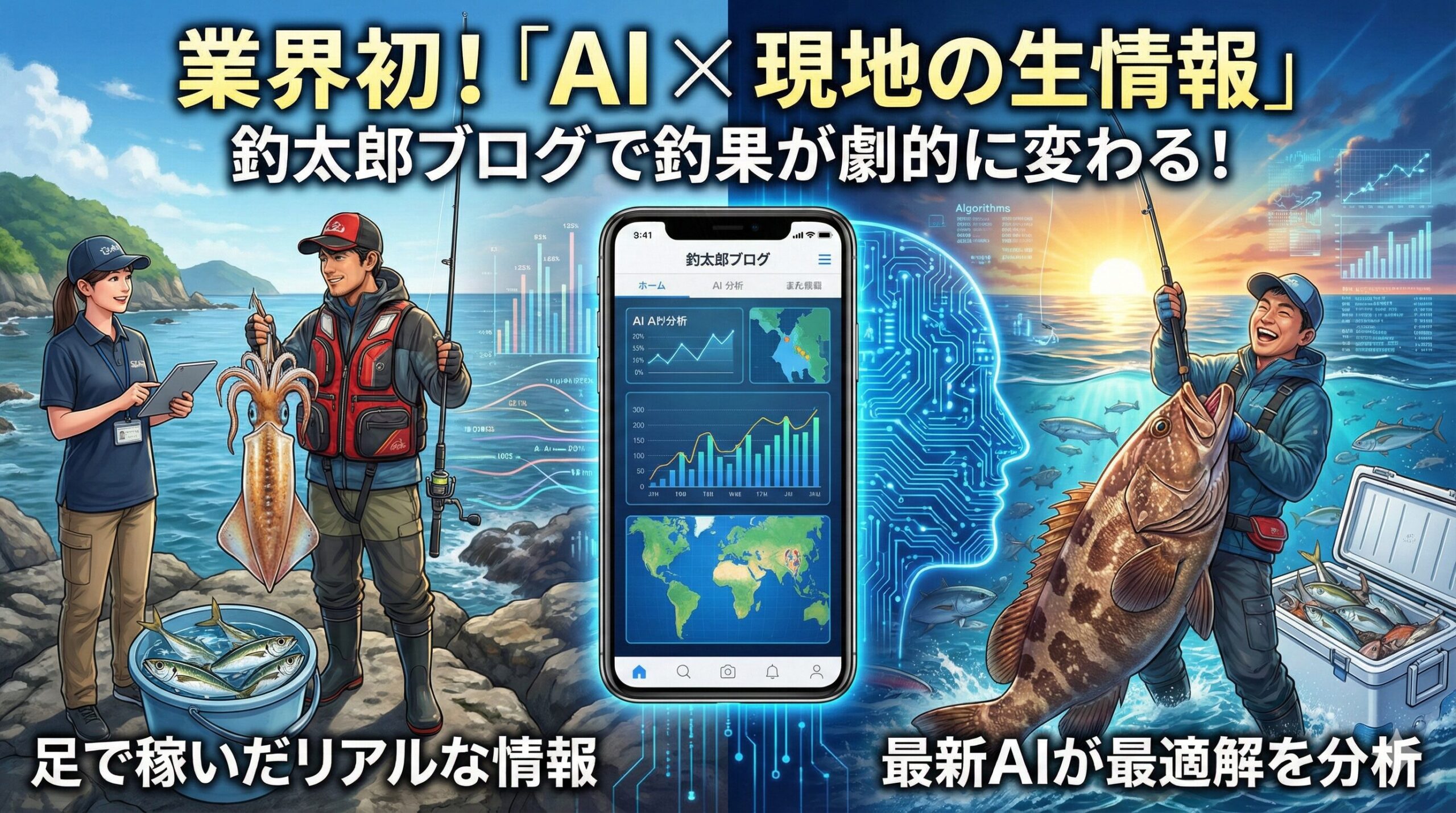 「AI＋現地の生情報」。これがこれからのスタンダードであり、釣太郎が提案する新しい釣りの楽しみ方。