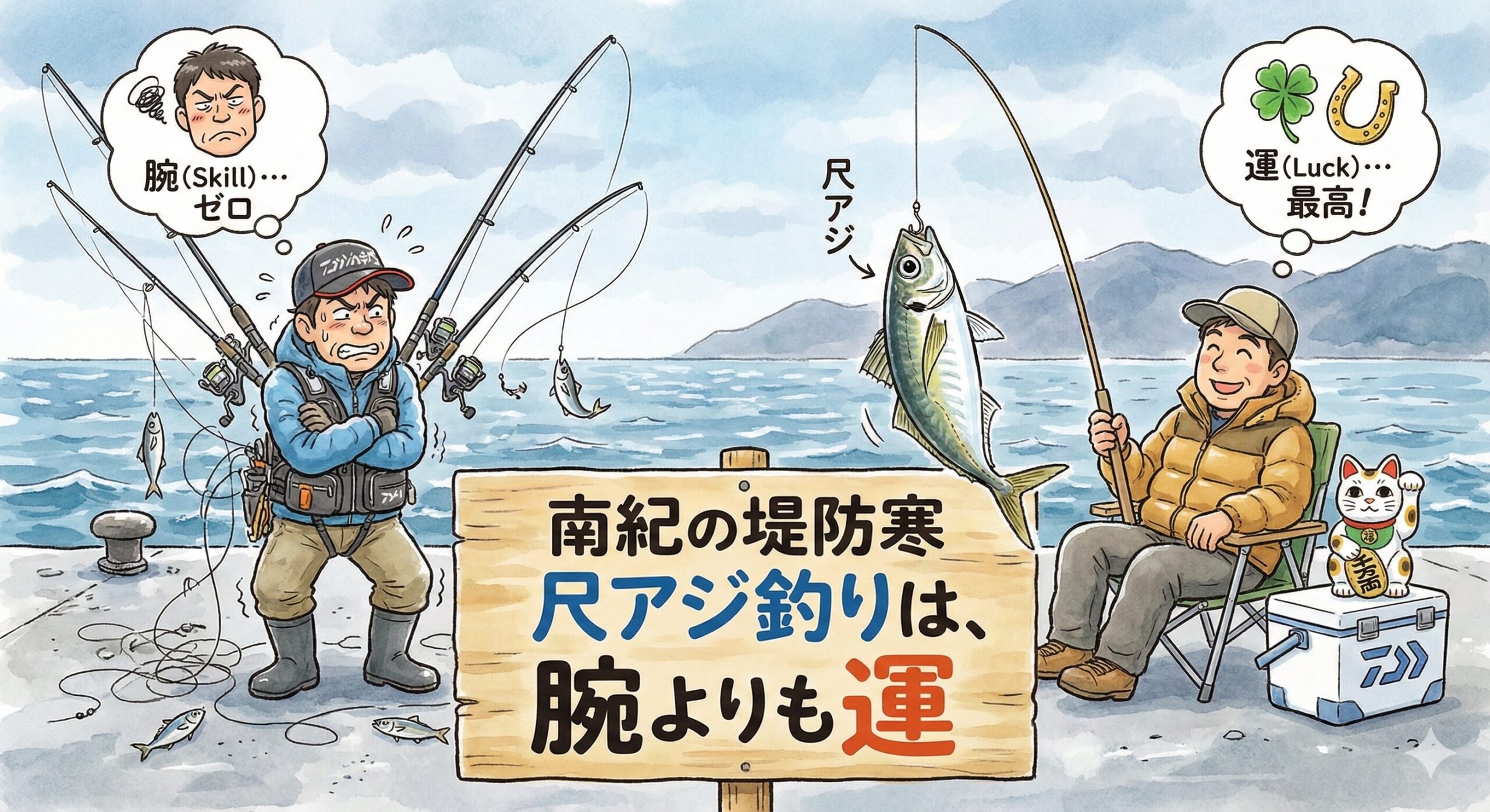 南紀の寒尺アジ釣りは、運の要素が強い釣りです。 しかし、万全の仕掛けと「刺しエサ」という武器を用意していれば、確率は格段に上がります。釣太郎