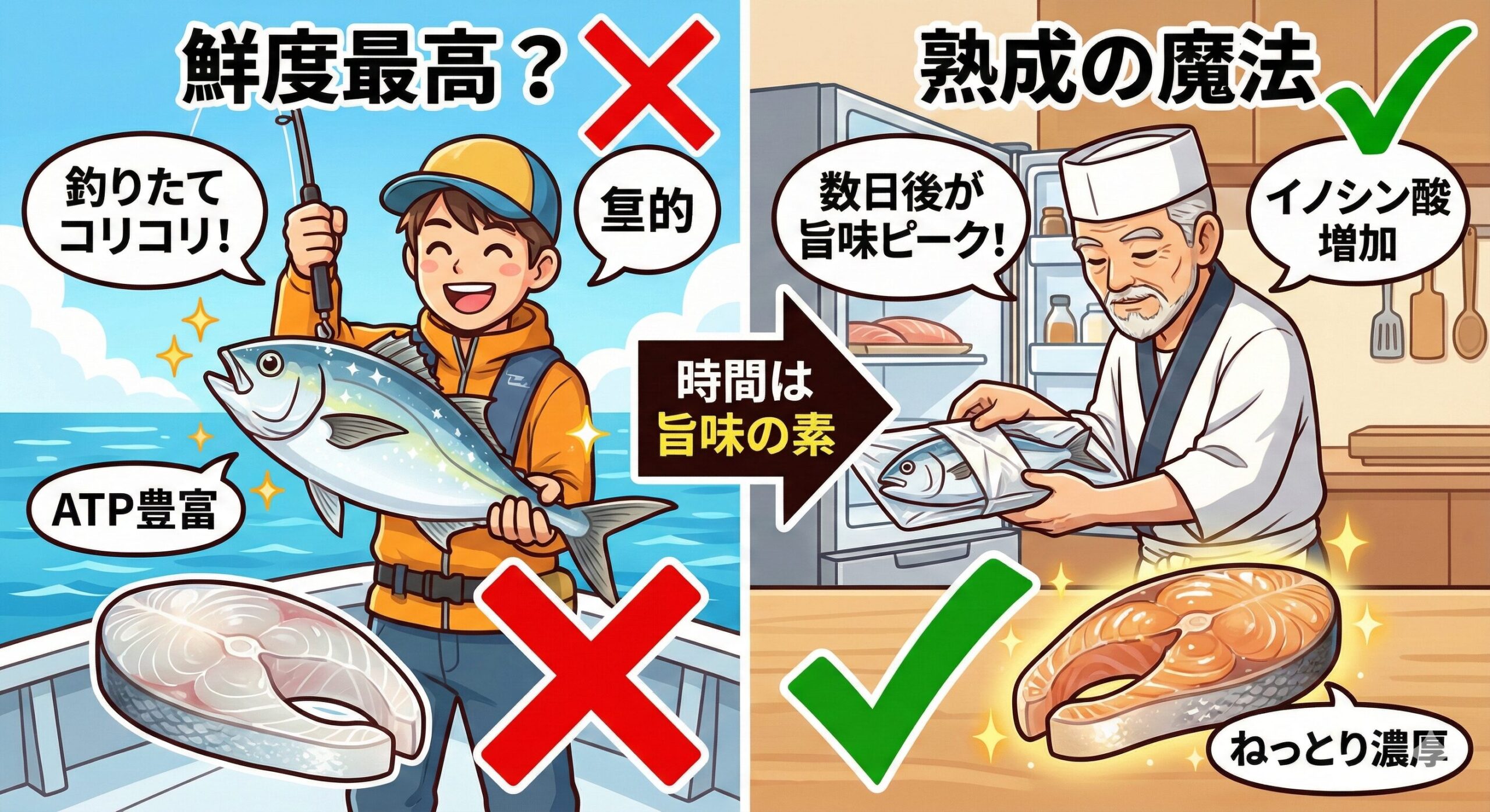 「魚は鮮度が命」は大間違い？本当に美味しい魚の食べ方説明。釣太郎