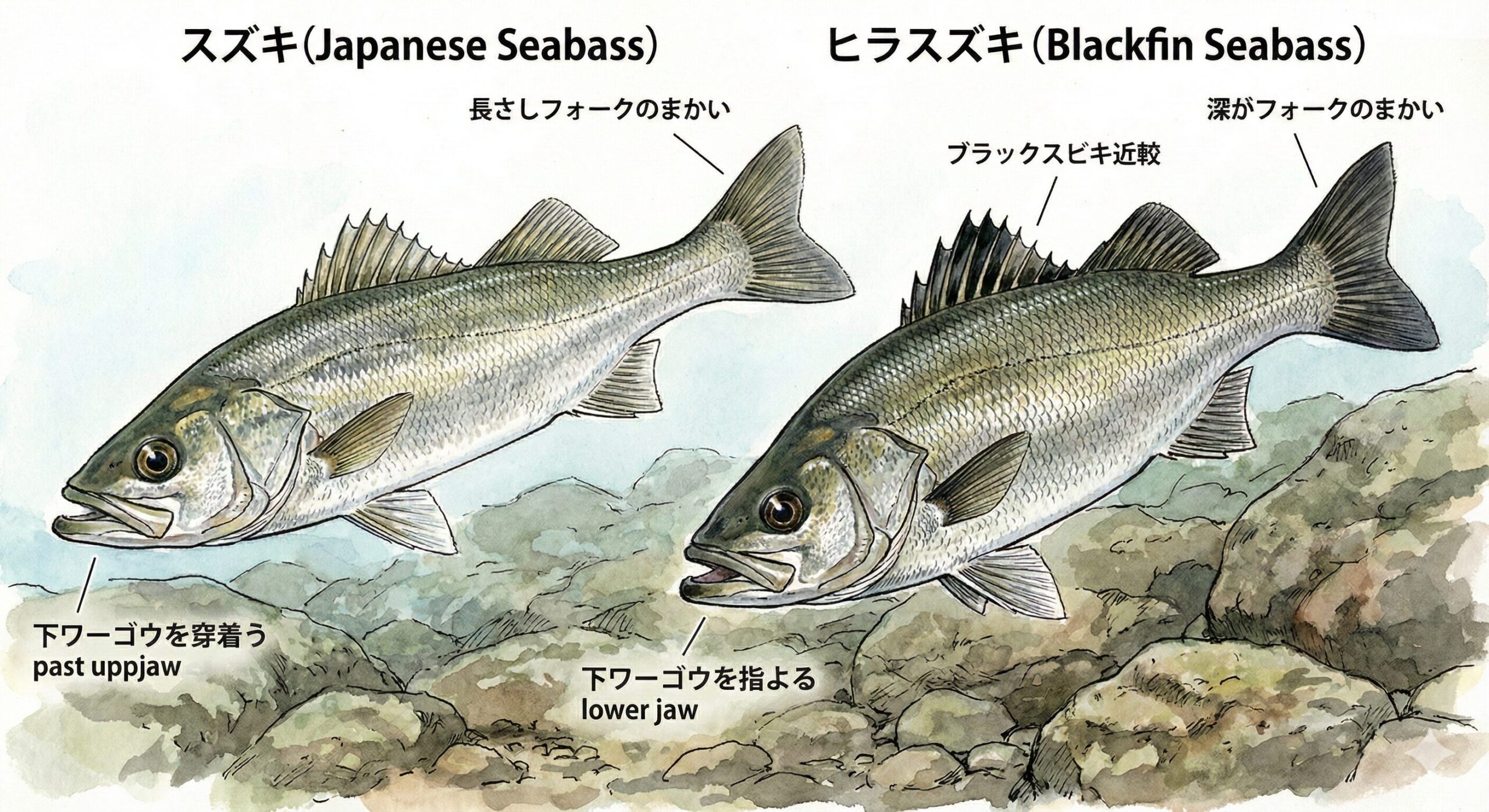 シーバスは釣りの呼び名・魚はスズキとヒラスズキ。釣太郎