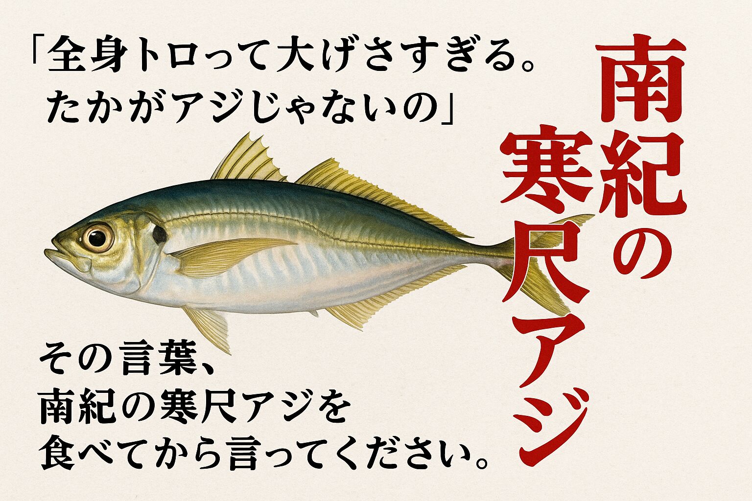 南紀の寒尺アジは「全身トロ」は決して大げさではありません。アジの概念が覆る、全国トップレベルの脂質含有率。釣太郎