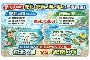 紀北と紀南、同じ和歌山。しかし海の性質・水質・魚種・釣り方 すべてが違います。釣太郎