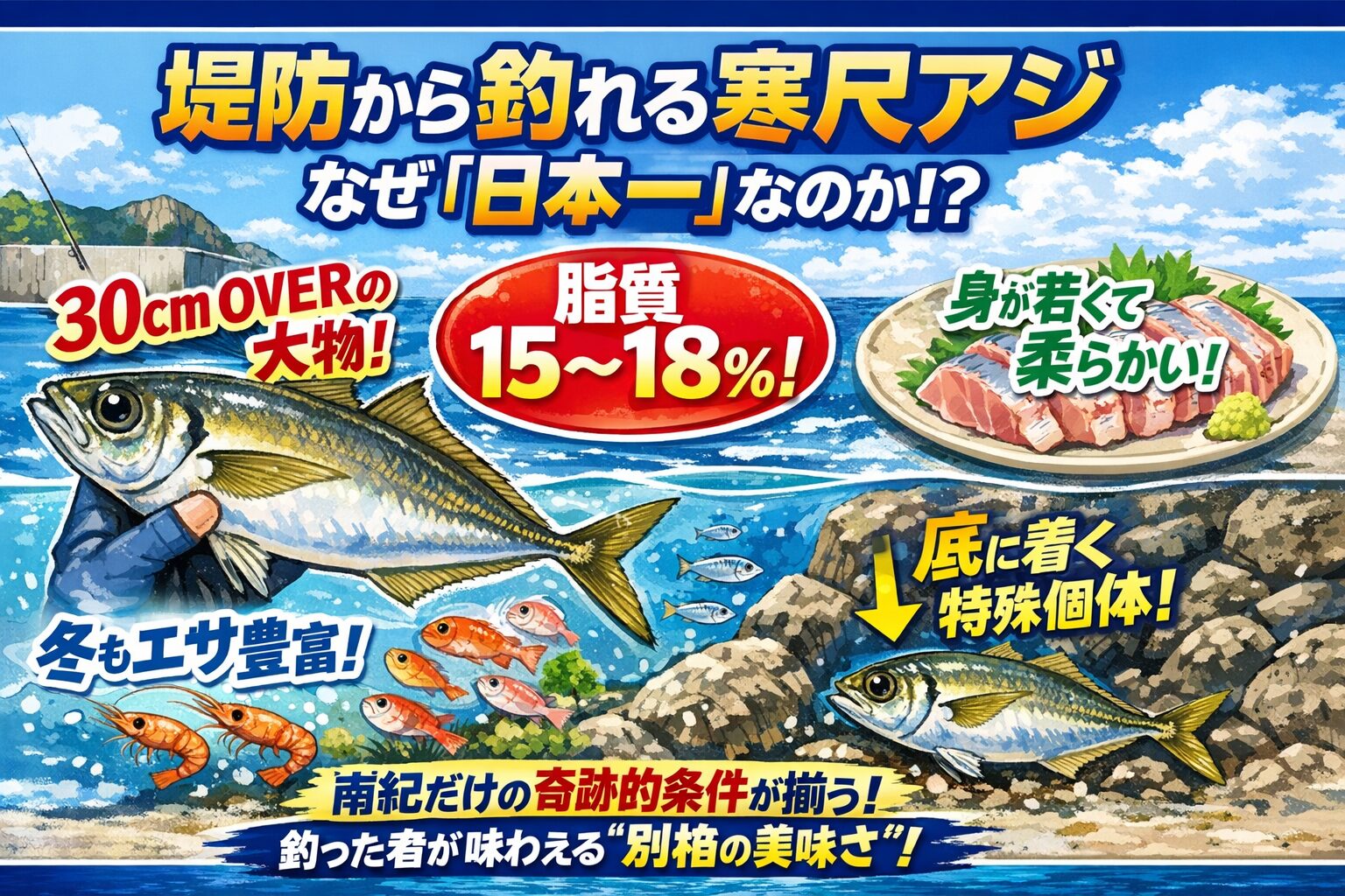 南紀の寒尺アジは、 「味」「価値」「希少性」「手軽さ」すべてが日本一。釣太郎