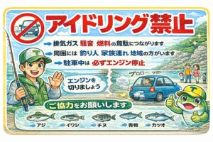アイドリング禁止。釣太郎