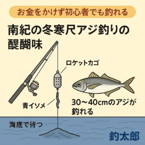 南紀の冬は“お金をかけず初心者でも釣れる最高の釣り”。しかも釣れる魚は全国でも屈指のトロアジ“寒尺アジ”。釣太郎