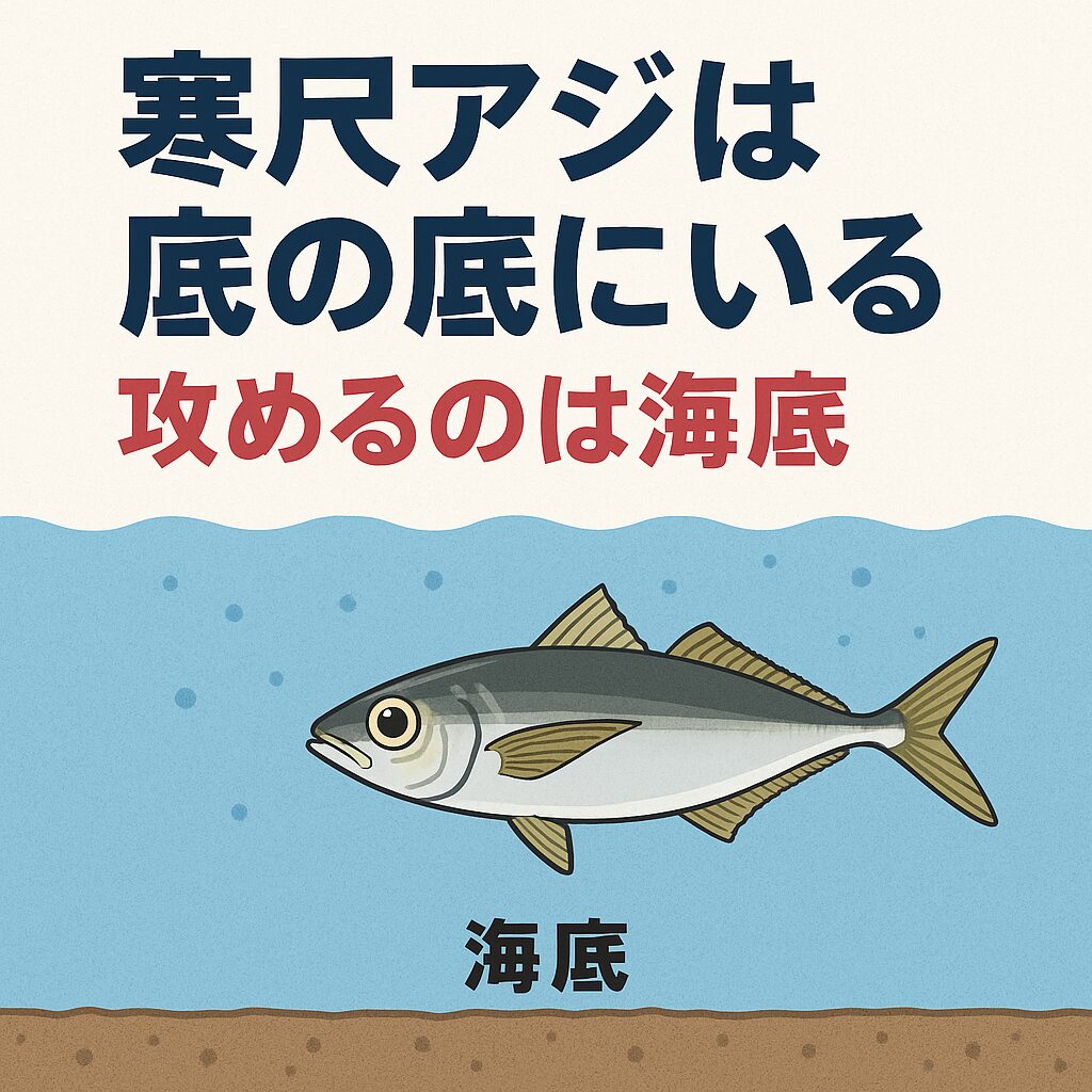 寒尺アジは底の底にいる・浮かせると小型が増える・南紀の冬は上下でサイズ分離が起こる・狙うなら海底10〜30cm上.釣太郎