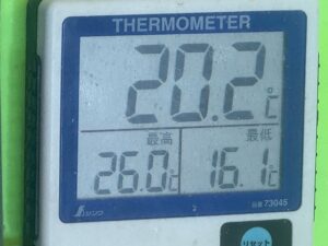 本日12月9日火曜日の水温は20.2度。釣太郎